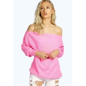 Lola Slash Neck Fisherman Jumper pink Lola Slash Neck Fisherman Jumper pink