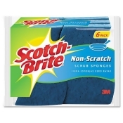 Scotch-Brite Non-Scratch Scrub Sponge, 4 2/5 x 2 3/5 , Blue, 6/Pack Scotch-Brite Non-Scratch Scrub Sponge, 4 2/5 x 2 3/5 , Blue, 6/Pack