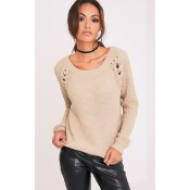 lolanne Stone Lace Up Detail Chunky Knit Jumper lolanne Stone Lace Up Detail Chunky Knit Jumper