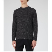 REISS Tazer - Mens Flecked Weave Jumper in Blue, Size XL REISS Tazer - Mens Flecked Weave Jumper in Blue, Size XL