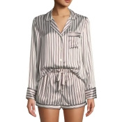 Candy Stripe Silk Short Pajama Set Candy Stripe Silk Short Pajama Set