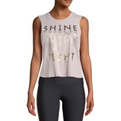 Shine Cropped Graphic Activewear Tank Shine Cropped Graphic Activewear Tank