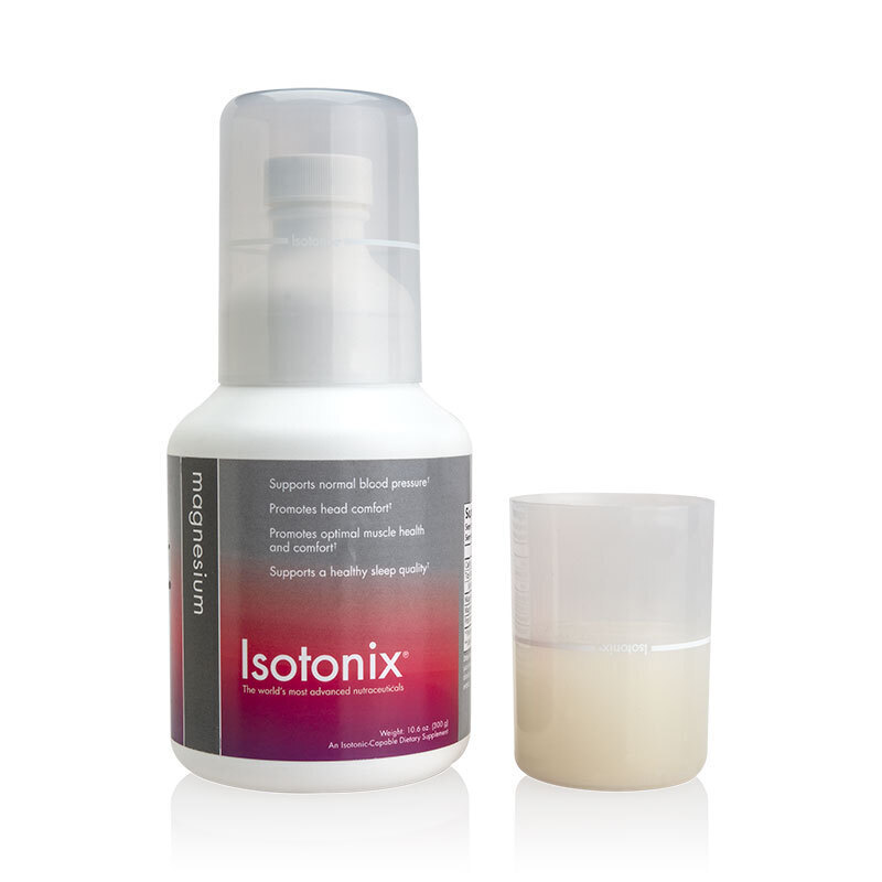 Isotonix Magnesium, with liquid serving cup partially filled