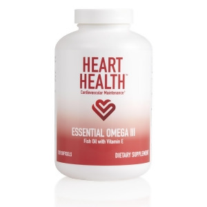 Heart Health Essential Omega III Fish Oil with Vitamin E,Essentials, Top 20 Customer Favorite, Product Tested no detectable GMO