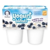 Gerber® Yogurt Blends 4-Pack Blueberry With Whole Grains 3.5 oz. Gerber® Yogurt Blends 4-Pack Blueberry With Whole Grains 3.5 oz.