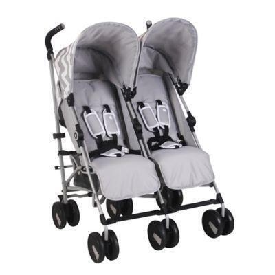my babiie double stroller grey