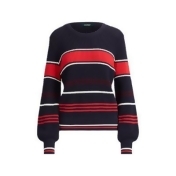 Ralph Lauren Cotton Bishop-Sleeve Sweater Multi M Ralph Lauren Cotton Bishop-Sleeve Sweater Multi M