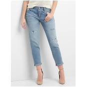 Gap Women Mid Rise Relaxed Boyfriend Patch Jeans Size 27 Tall - Medium indigo Gap Women Mid Rise Relaxed Boyfriend Patch Jeans Size 27 Tall - Medium indigo