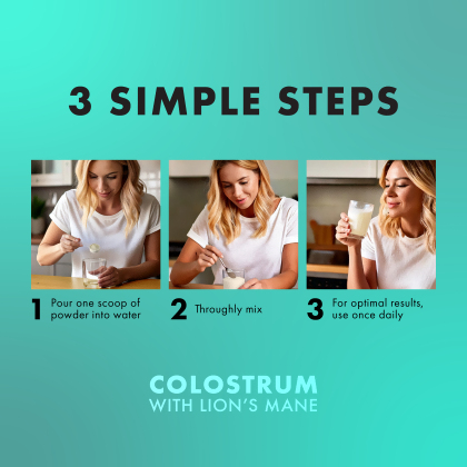 image of Prime Colostrum with Lion's Mane classification badge
