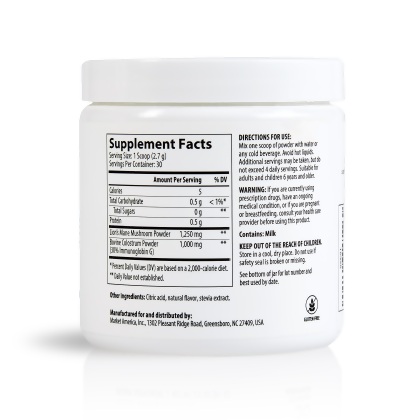 Prime Colostrum with Lion's Mane Product Label