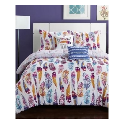 Watercolor Olivia Feather 4 Pc Twin Twin Xl Comforter Set Bedding
