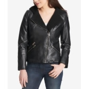 Levi's Faux-Leather Hooded Moto Jacket Levi's Faux-Leather Hooded Moto Jacket
