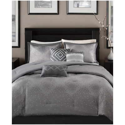 Madison Park Quinn 7 Pc Geometric Jacquard Queen Comforter Set