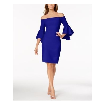 calvin klein off shoulder sheath dress