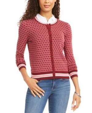 macy's red cardigan sweater