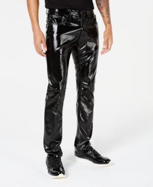 macy's black leather pants
