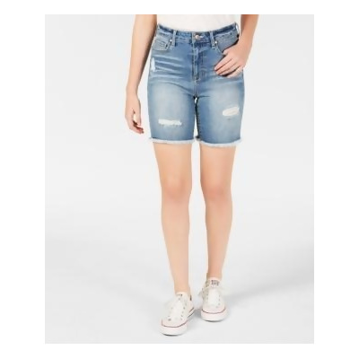 ripped jean bermuda shorts