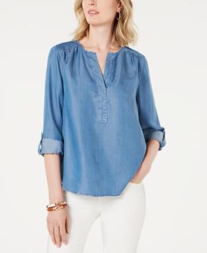 macys womens white blouse