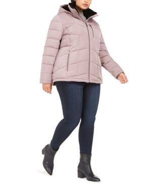 calvin klein faux fur lined coat