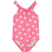 Planet Sea Little Girls Light Blue Heart Rhomb 1 Pc Reversible Swimsuit 4-6