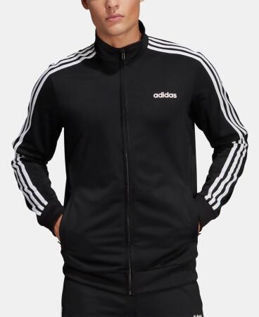 adidas essentials 3 stripe track jacket mens