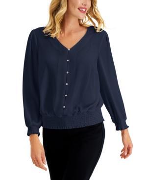 macys womens black and white tops