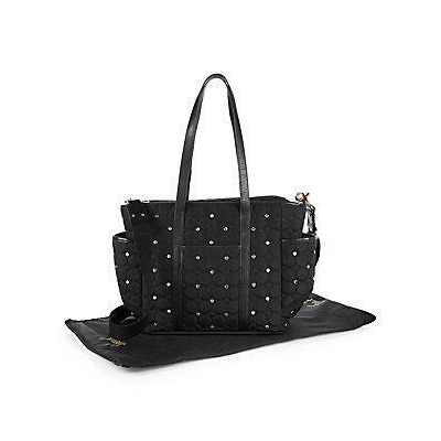 Rebecca Minkoff Marissa Quilted Studded Diaper Bag Black