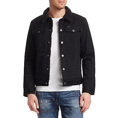 faux shearling collar denim jacket
