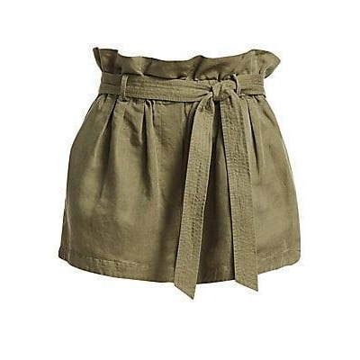 army green paperbag shorts