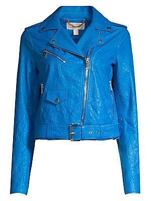 leather moto jacket michael kors