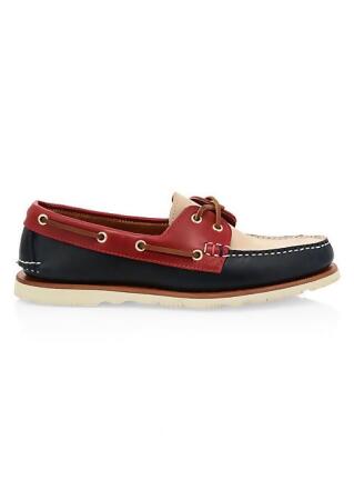 red white and blue sperrys