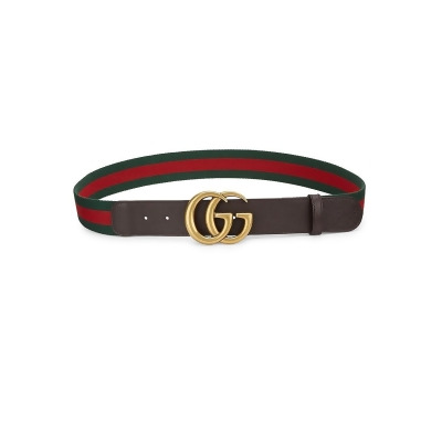 Gucci Women&#39;s GG Leather & Canvas Belt - Brown - Size 75 (XS) from Saks Fifth Avenue at SHOP.COM
