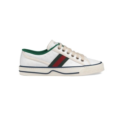 Gucci Women&#39;s GG Stripe Tennis Sneakers - Bianco - Size 39 (9) from Saks Fifth Avenue at SHOP.COM