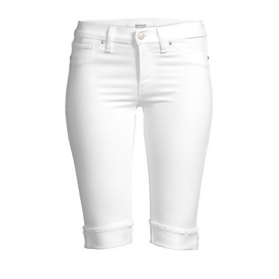 white knee length shorts