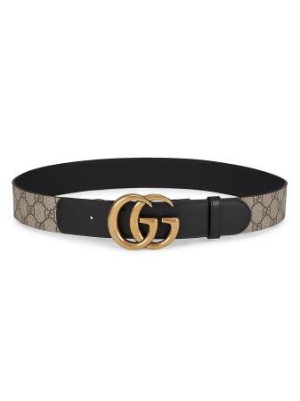 Gucci Women&#39;s GG Belt With Double G Buckle - Black - Size 80 (Small) from Saks Fifth Avenue at ...