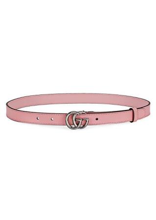 Gucci Women&#39;s Leather Belt With Double G Buckle - Rose - Size 80 (Small) from Saks Fifth Avenue ...