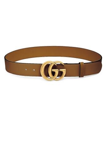 Gucci Women&#39;s Leather Belt with Double G Buckle - Tan - Size 70 (XS) from Saks Fifth Avenue at ...
