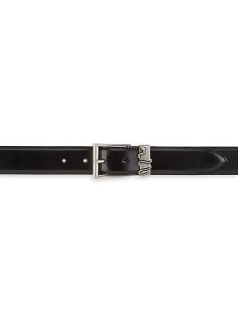 Gucci Men&#39;s Snake Keeper Leather Belt - Black - Size 100 (Medium) from Saks Fifth Avenue at SHOP.COM