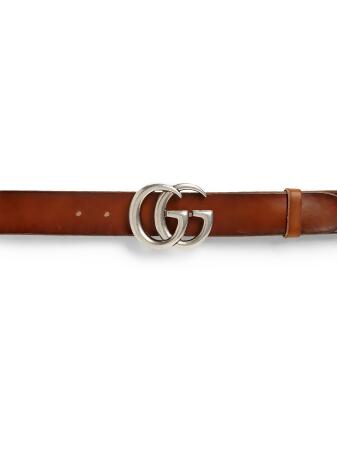 Gucci Men&#39;s GG Buckle Leather Belt - Cuir - Size 100 (Medium) from Saks Fifth Avenue at SHOP.COM