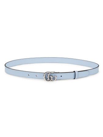 Gucci Women&#39;s Leather Belt With Double G Buckle - Porcelain Blue - Size 85 (Small) from Saks ...