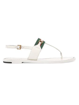 Gucci Women&#39;s Leather Thong Sandals with Web - Dusty - Size 42 (12) from Saks Fifth Avenue at ...