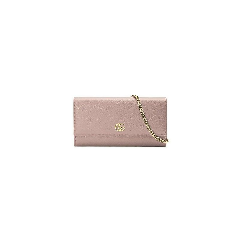 Gucci Women&#39;s GG Marmont Leather Chain Wallet - Rose from Saks Fifth Avenue at SHOP.COM