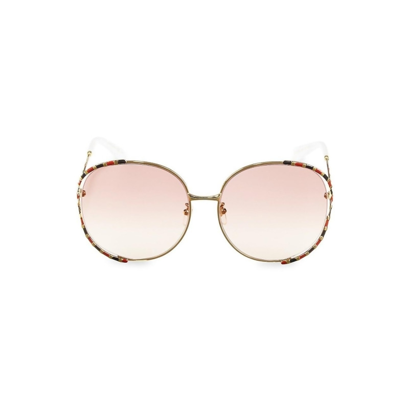Gucci Women&#39;s 64MM Oversized Round Sunglasses - Gold from Saks Fifth Avenue at SHOP.COM