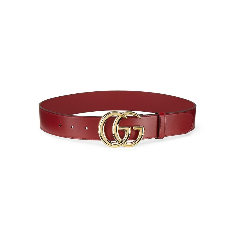 Gucci Women&#39;s Leather Belt With Double G Buckle - Cherry Red - Size 70 (XS) from Saks Fifth ...