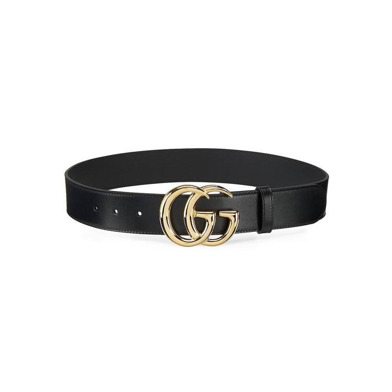 Gucci Women&#39;s Leather Belt With Double G Buckle - Black - Size 85 (Small) from Saks Fifth Avenue ...