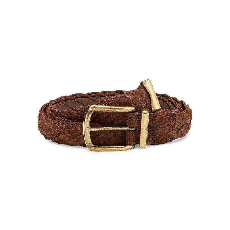 Brunello Cucinelli Men&#39;s Braided Suede Belt - Brown - Size 95 (38) from Saks Fifth Avenue at ...