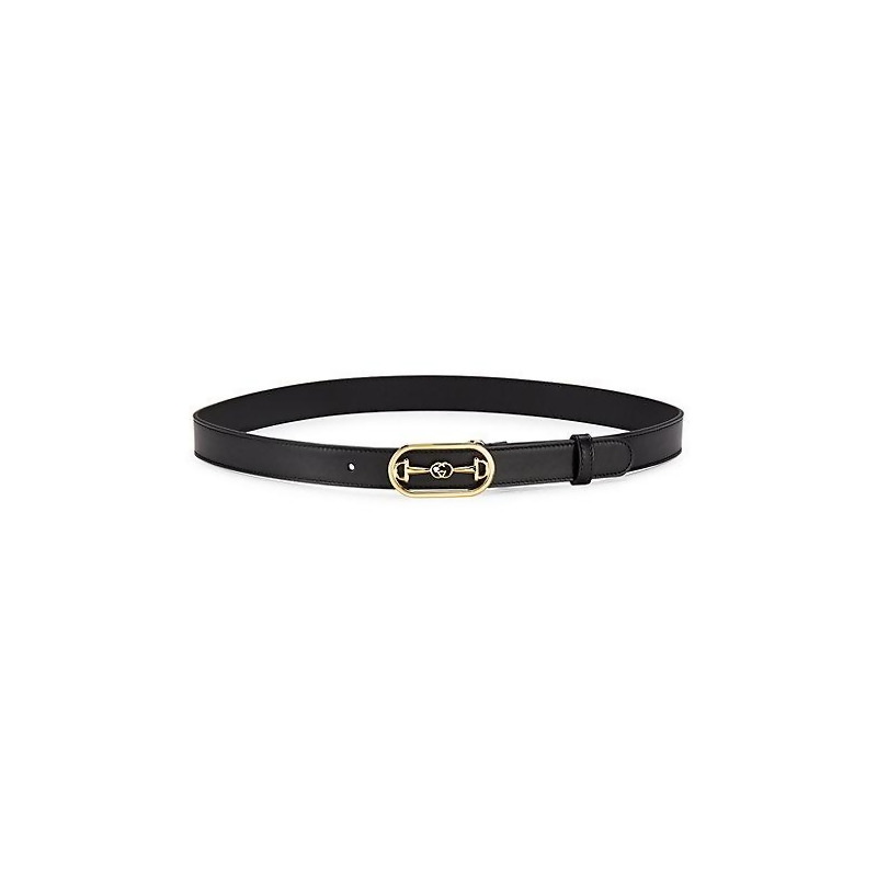 Gucci Women&#39;s Leather Belt With Interlocking G Buckle - Black - Size 85 (Medium) from Saks Fifth ...