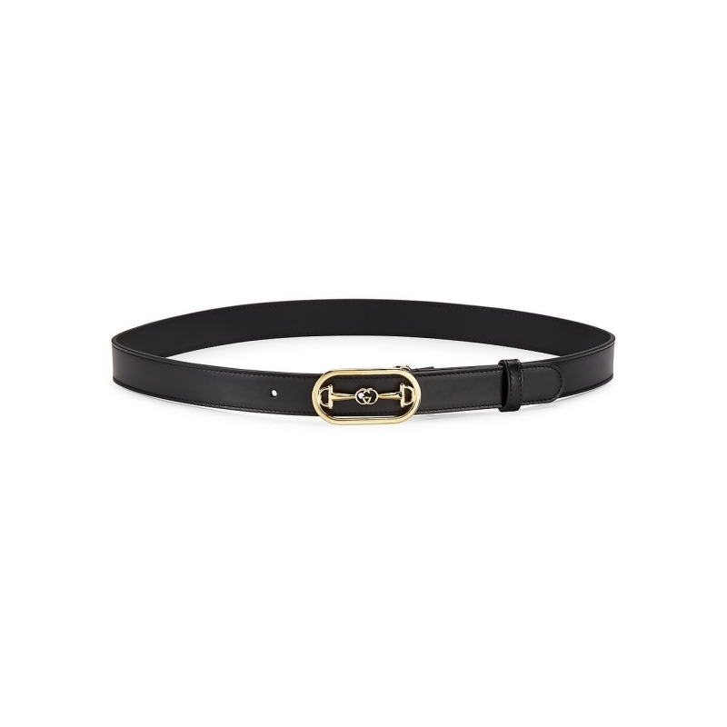 Gucci Women&#39;s Leather Belt With Interlocking G Buckle - Black - Size 80 (Small) from Saks Fifth ...