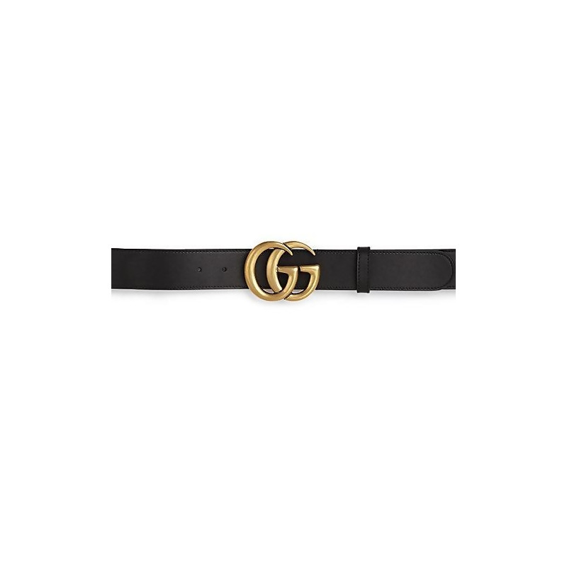 Gucci Men&#39;s GG Leather Belt - Black - Size 100 (Medium) from Saks Fifth Avenue at SHOP.COM