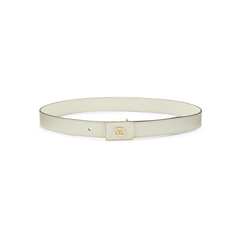 Gucci Women&#39;s Belt With Interlocking G Buckle - Mystic White - Size 85 (M) from Saks Fifth ...